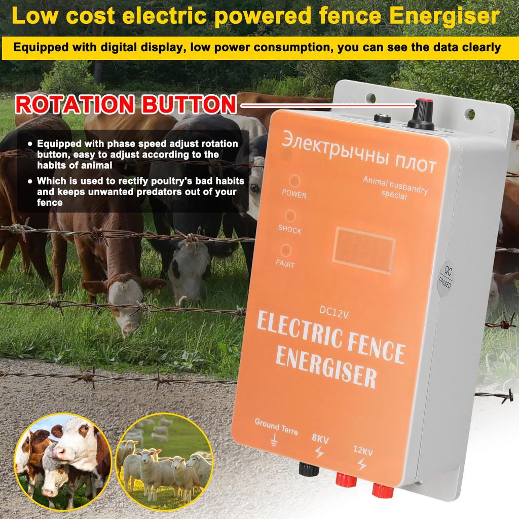 Elstängselaggregat Laddare Pulsstyrenhet Djur Fjäderfägård Elstängselaggregat Trädgårdsstängsel Energiförstärkare