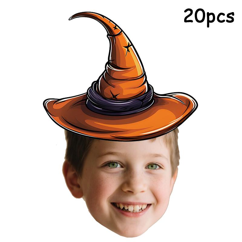 

20pcs Customized Funny Hat With Face Sticker Personalized Paper Label Custom Kids Adult Stickers Party Supply 5CM