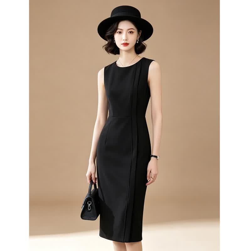 Elegant Sleeveless Commuter Midi Dress