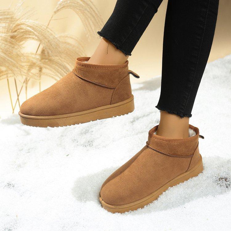 Shearling Snow Boots for Men and Women, Non-slip, Fleece-lined Short Boots