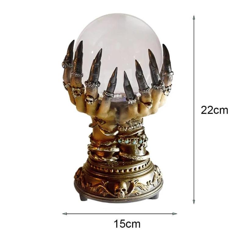 Creative Glowing Halloween Witch Crystal Ball Deluxe Celestial Magic Skull Finger Plasma Ball Halloween Home Spooky Decoration