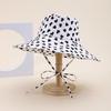 New Big-eave Bucket Hat Women's Printed Small Love Foldable Peng Outdoor Windproof Sun Hat Spot