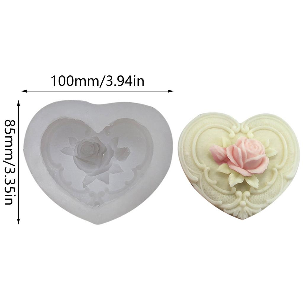 Herz Rose Silikonform Kerze Seife DIY Bastelbedarf für Anfänger Starter Backen Kuchen Dekor Form