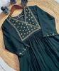 Women Designer Georgette V-Neck Gown Kurta Indian Bollywood Anarkali Top Tunic Kurti Dress