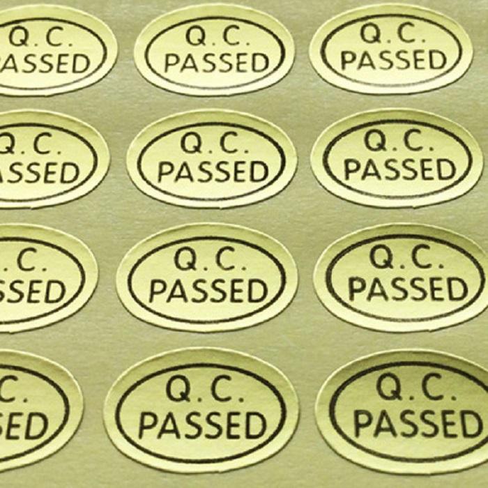 3600 adet 13x9mm QC GEÇERLİ Etiket Etiket Oval Şekil Etiketi Fabrika Üretimi için Muayene Damgası Fabrika İşleme Kalite Kontrolü