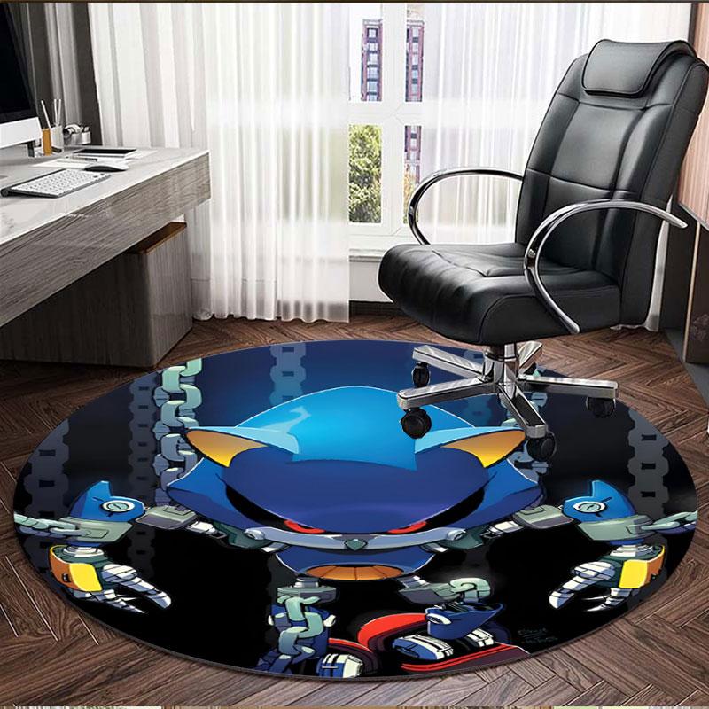 Sonic Print Round Rug, Washable Floor Carpet, For Entryway Dorm Laundry Room Office Study, Home Decor Birthday Christmas Gift