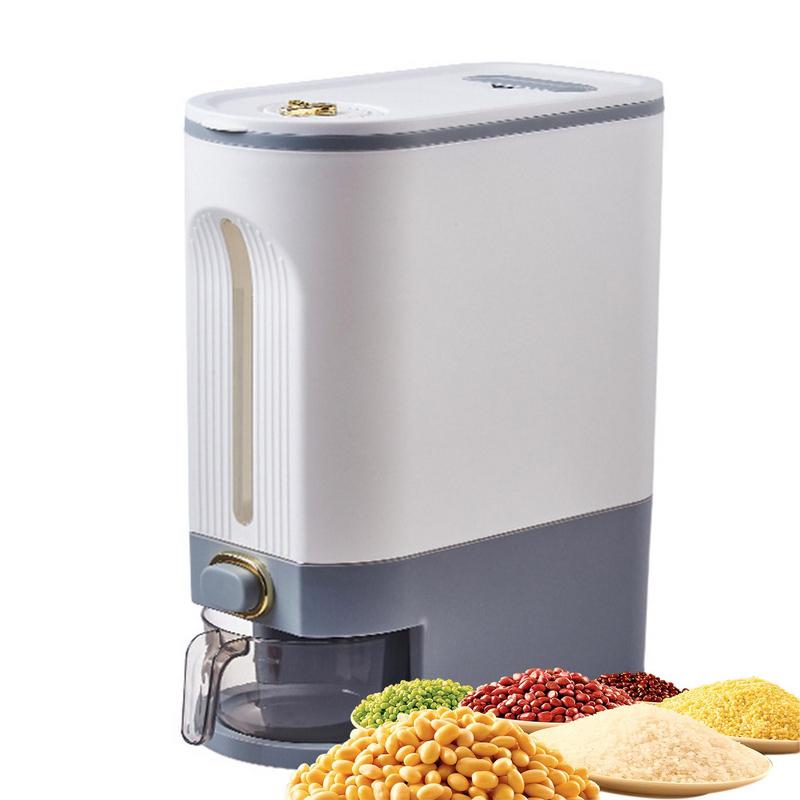 Rice Bucket Sealable Rice Dispenser Large Sealed Grain Container Cereal Organizer Household Cereal Dispenser Bucket With Time