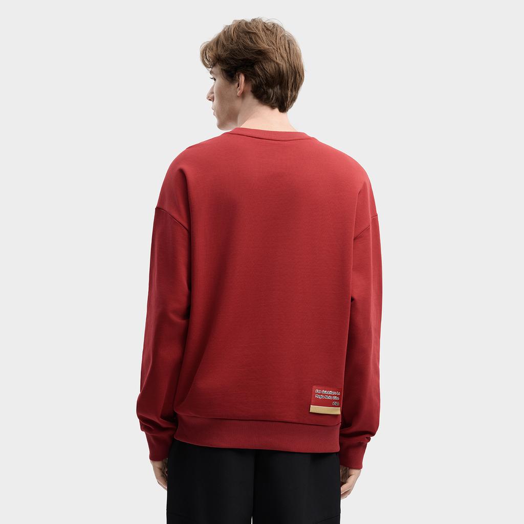 FILA CNY Limited Edition New Year Fashion Trendy Classic Retro Sports Casual Cotton Comfortable Crew Neck Pullover Loose Sweatshirt F11U619202FPK