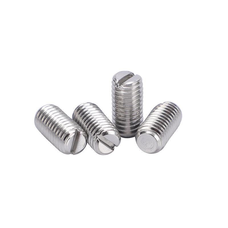 304 Stainless Steel Slotted Hex Set Screw, GB73, Flat End, M4-M10 Sizes