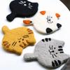 1PC Mugs Cup Cute Table Mat Heatproof For Coffee Cartoon Wool Felt Handmade Placemat Kitten Coaster