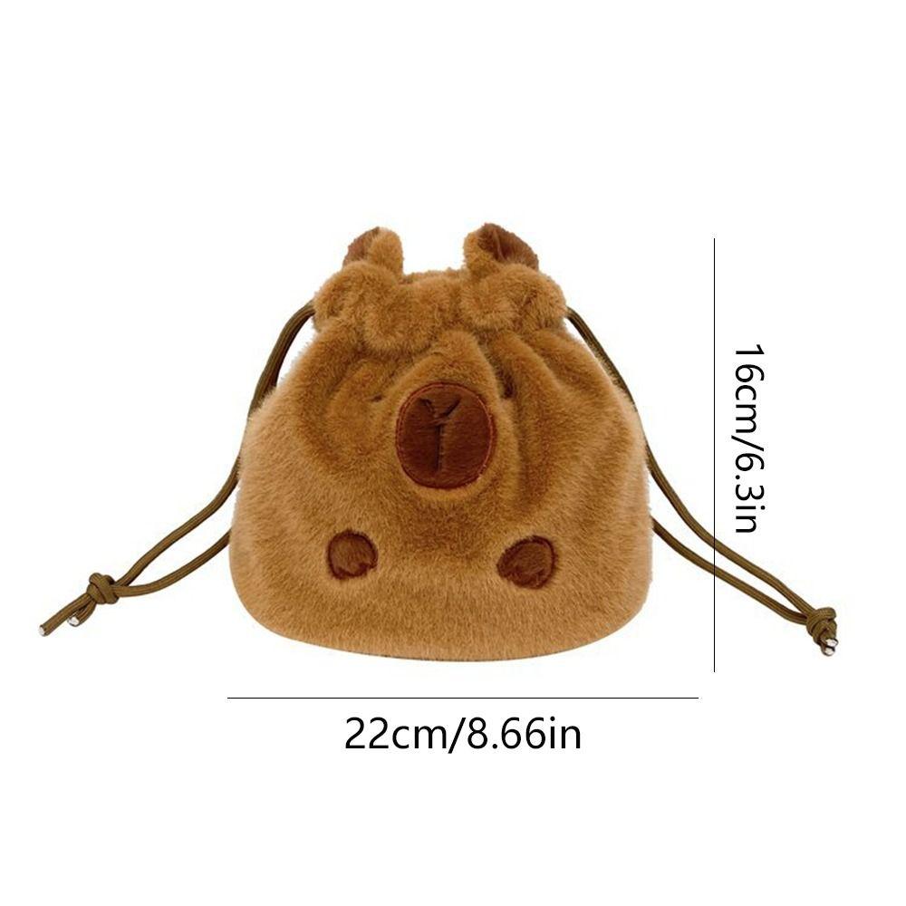 Plüschtier Capybara Kordelzug Beutel Große Kapazität Cartoon Umhängetasche Niedliche Puppentasche Kinder