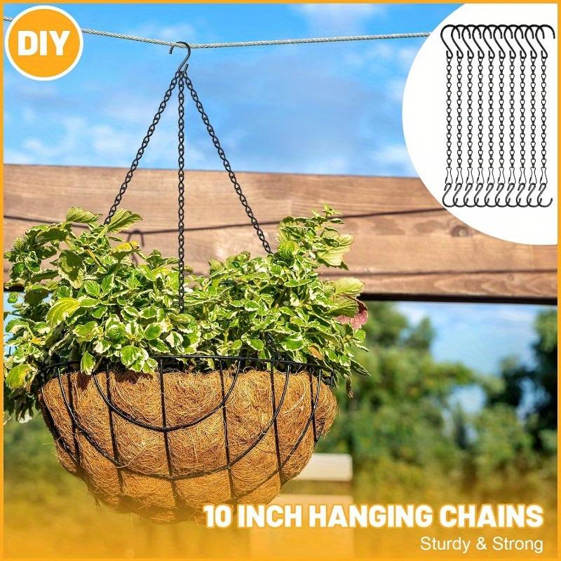 1pc Black Hanging Chain with S Hook - Adjustable Iron Plant Hanger,11.4 Inch,for Indoor/Outdoor, Ideal for Hanging Plants, Bird