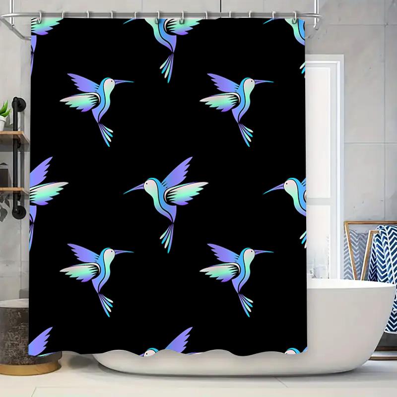 

Modern Hummingbird Printed Shower Curtain For Bathroom Decor In Multicolor Free Shipping Worldwide! W60H190(CM)-1 Pcs