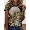 Summer animal pattern printing 3d printing T-shirt women's street fashion casual short-sleeved O-neck daily top