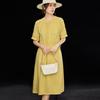 Elegant Tencel Pleated Midi Dress for Women