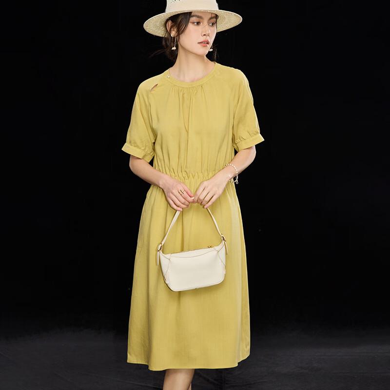 Elegant Tencel Pleated Midi Dress for Women