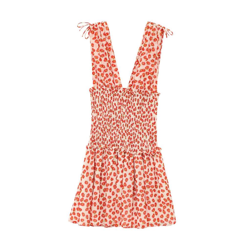 Best-Selling Summer Sweet Preppy Floral V-Neck Sleeveless Dress