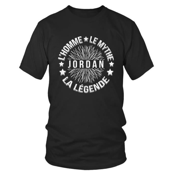 T-shirt homme - JORDAN - Le Mythe La Légende - 100% COTON - Col rond - Manches courtes