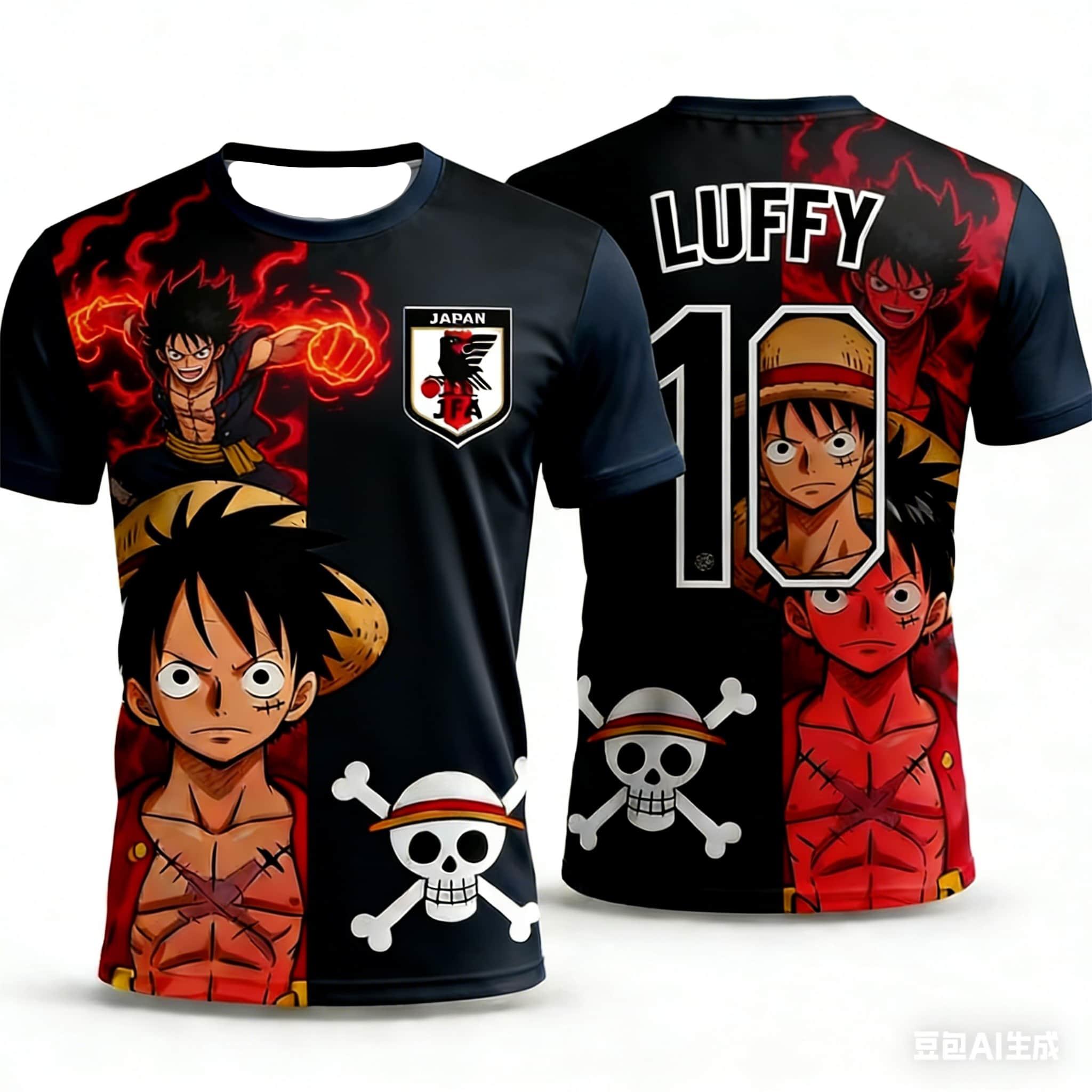 

2026 Japan One Piece Luffy Football Jersey T-shirt Kids Football Special Jersey Adult Men s Quick-Drying T-shirt S