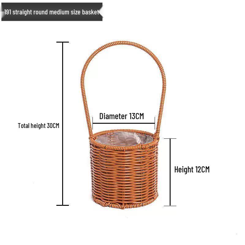 Pastoral Hand-Woven Rattan Willow Flower Basket Souvenir