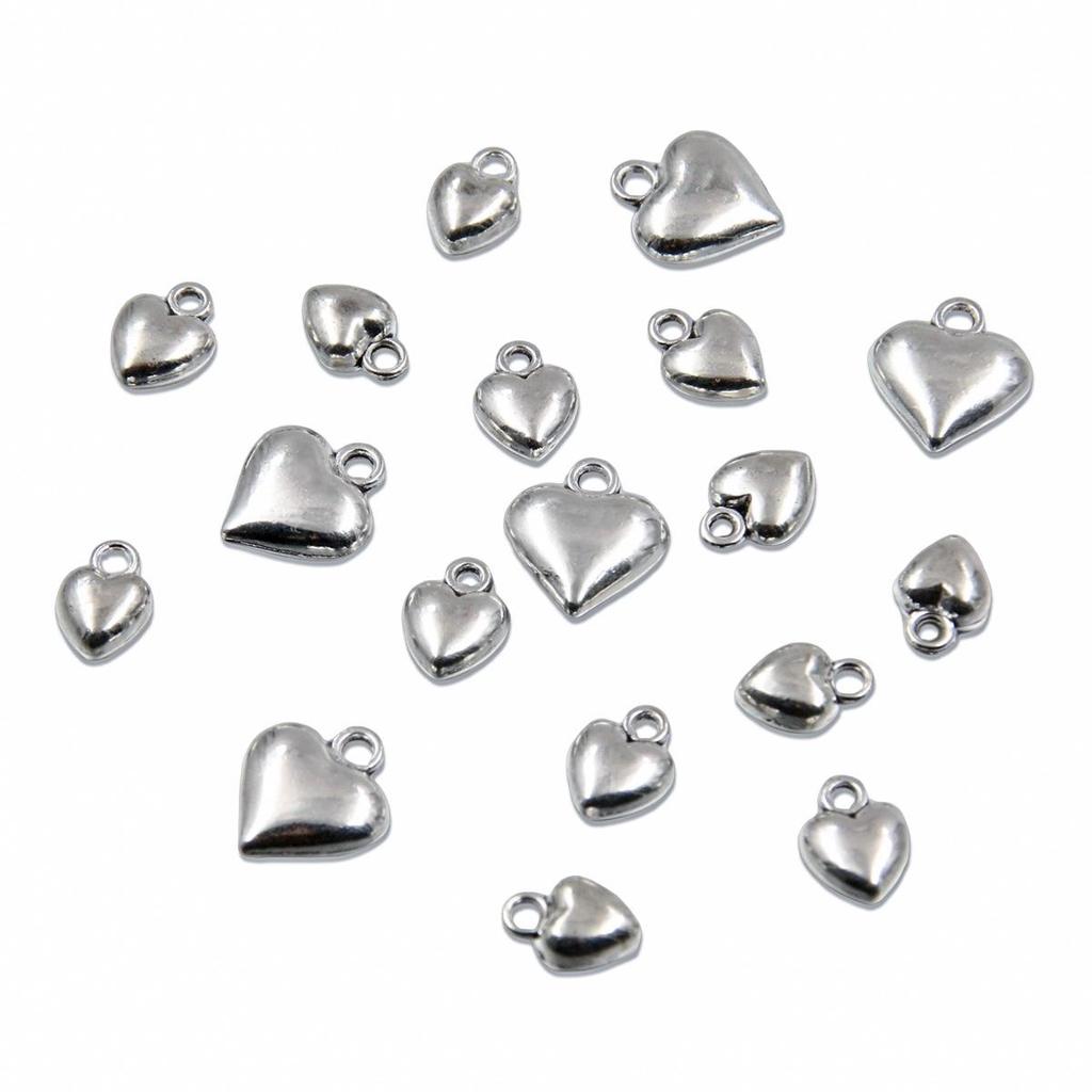 Double-Sided Solid Color Heart Charms: DIY Alloy Pendants for Handmade Jewelry