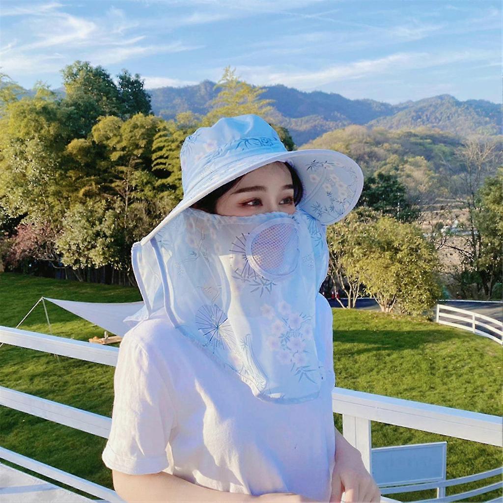 Women's Large Brim Sun Hat All-Weather Protection Breathable with Face Shade Versatile Sun Protection Hat
