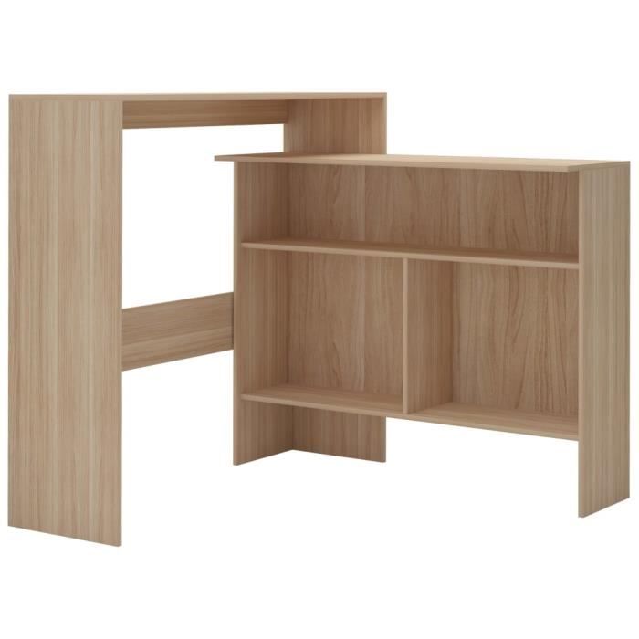 VidaXL Table de bar avec 2 dessus de table Chêne 130x40x120 cm 280219
