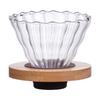 Kaffekanna i högt borosilikatglas bambuträbricka kaffefilter glaskaffekanna kaffefilterkopp