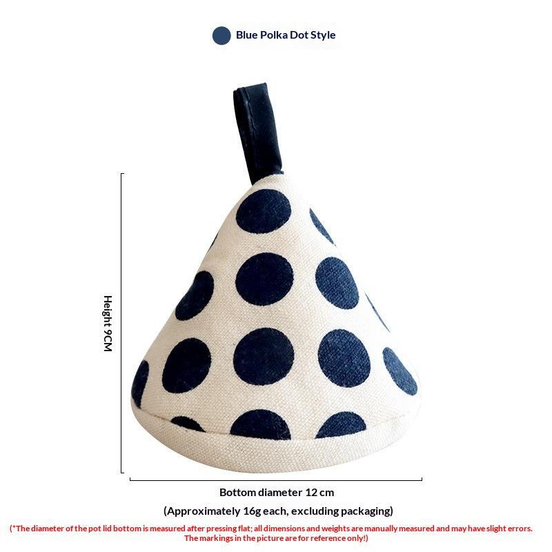 Cotton Linen Polka Dot Triangular Pot Handle Holders Heat Insulation Hanging Loop Perfect For Kitchen Cooking Baking