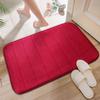 Toilet Bathroom Floor Mat, Striped Coral Fleece Floor Mat Bathroom Carpet, Simple Style, Absorbent and Non Slip Mat