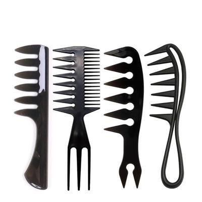 Salon Multi-functional Black Plastic Comb, Retro Oil Comb, Men's Styling Comb, Barber Shop Styling Comb