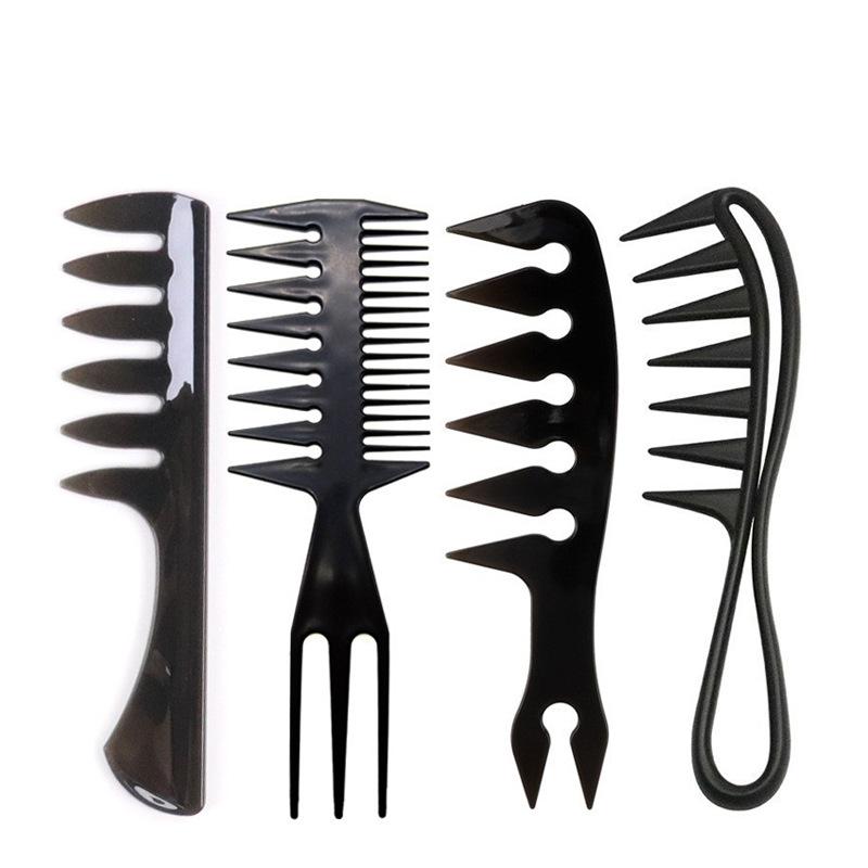 Salon Multi-functional Black Plastic Comb, Retro Oil Comb, Men s Styling Comb, Barber Shop Styling Comb