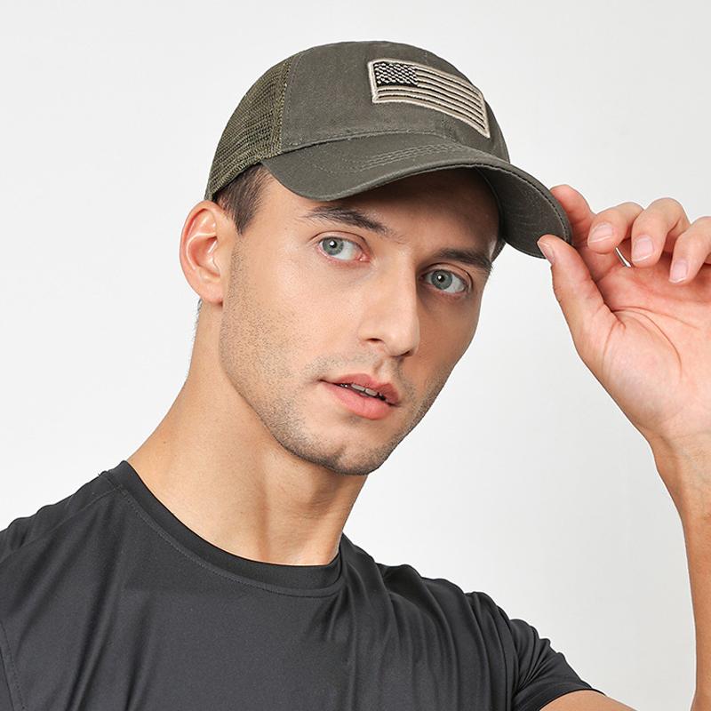 Pălărie de Soare de Vară pentru Bărbați, din Plasă Respirabilă, Camuflaj de Exterior, Șapcă de Baseball Brodată