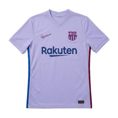 Nike Stagione 21-22 Barcellona Versione Tifoso Trasferta Pullover Scollo a V Calcio Manica Corta Magliette Bambino CV8221-581