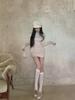 Autumn/Winter Slim Long Sleeve Half Turtleneck Dress - Pure Desire Short Skirt