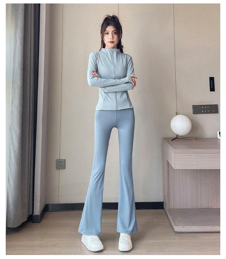 Women's 2024 High-End Yoga Suit: Advanced Pilates Fitness Jacket & Micro Flare Pants