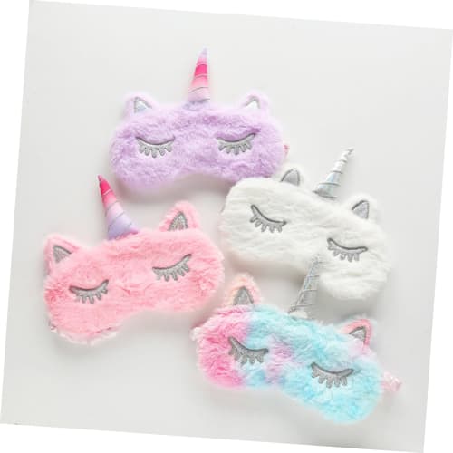 Lurrose Unicorn Blindfold Sleeping Eye Mask, Blindfold Eyeshade Travel Eye Cover, Unicorn Glitter Horn Plush Sleep Eye Mask, Plush Eye Mask, Unicorn S