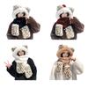 3 in 1 Winter Scarf Hat Knitted Windproof Warm Elastic Tiger Pattern Thermal Hat
