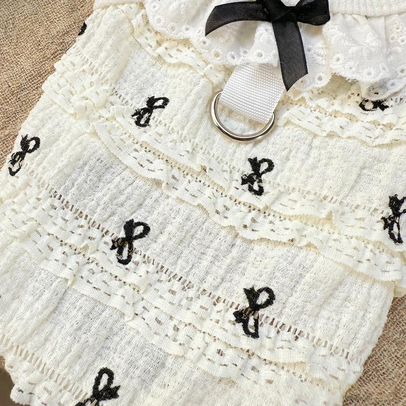 Spring and Summer Breathable Cake Lace Blouse Pet Dog and Cat Clothing Air Conditioner Suit Strapless Pet Apparel