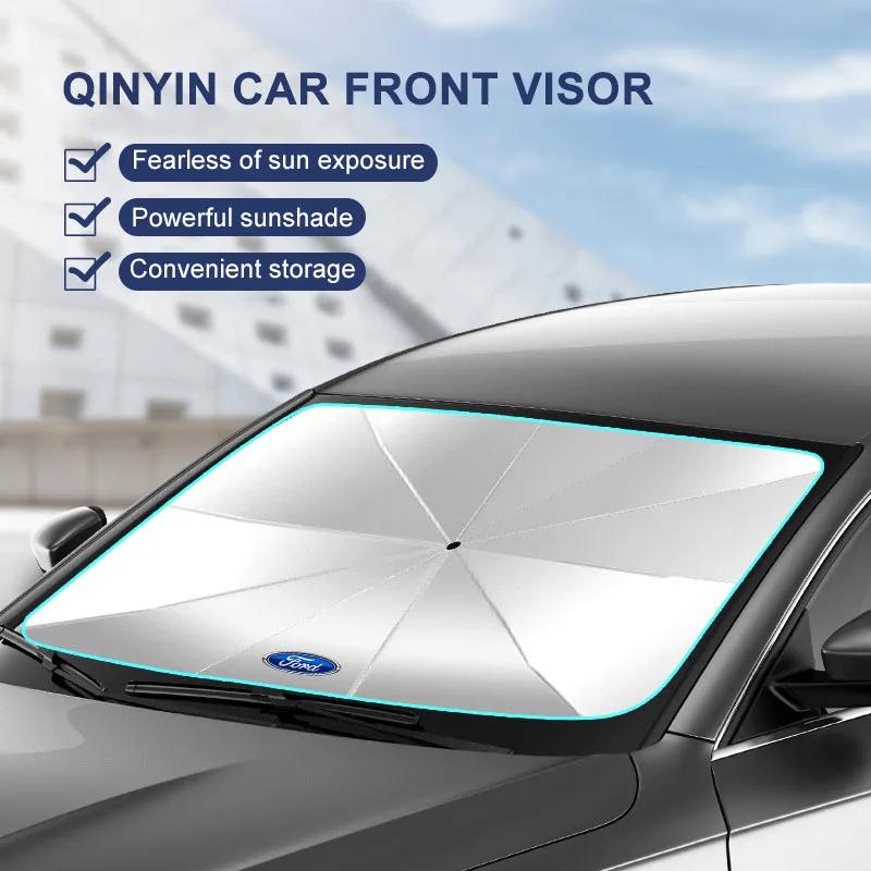 2025 Hot For Ford Car Sunshade Windshield Umbrella Front Window Sun Shade UV Protection For Ford Ranger C-Max SMax Focus MK3 Gal