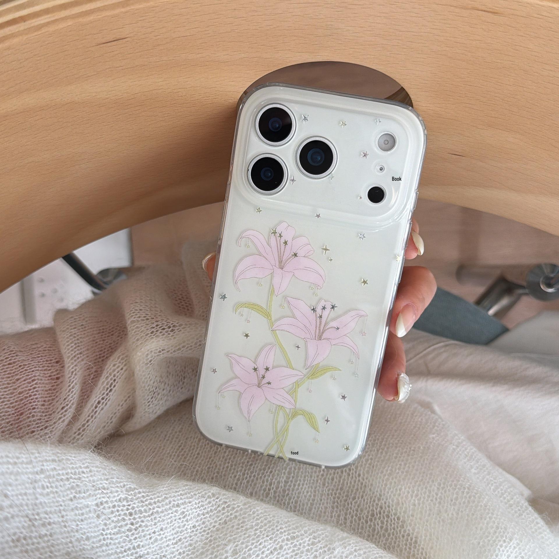 

Spring Fresh Pink Lily Phone Case for iPhone 14/15/16/17 Pro Max, Double Layered, for Women 17