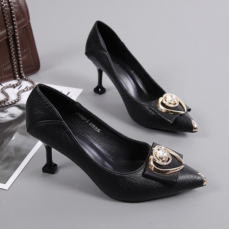 

Туфли-лодочки с острым носком и средним каблуком для женщин, со стразами, женские туфли-лодочки, весна и осень, быстрая доставка, шикарные, элегантные, 39, обувь 38