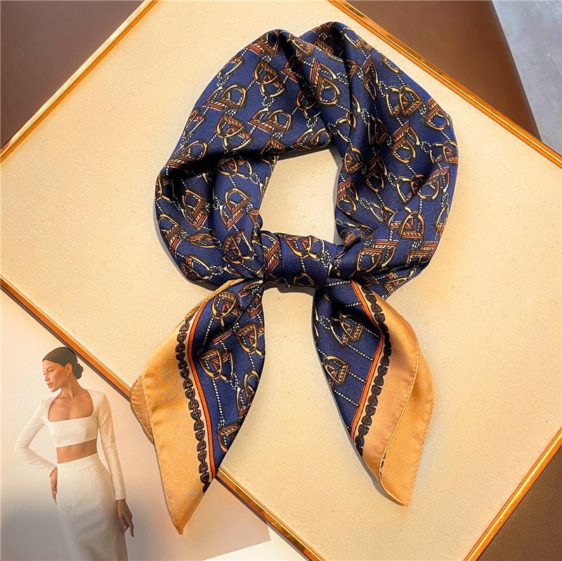Temperament silk scarf luxury thin 71cm sunscreen shawl Hangzhou small square scarf yarn scarf simulation silk scarf