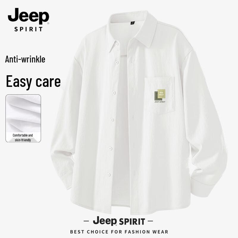 JEEP SPIRIT Men s Ice Silk Long Sleeve Casual Shirt XL