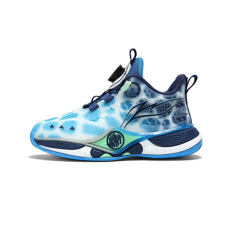 Rotating Mesh Basketball Shoes 2025 Middle and Older Children's Sports Shoes New Buckle Spring and Autumn Breathable Boys' Shoes Children's Profession
