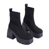 fashion Platform Women Thick Sock Bootsl Elegant High Heels Shoes Woman 2025 Trend Fashion Knitting Cozy Dress Ankle Boots Mujer Botas
