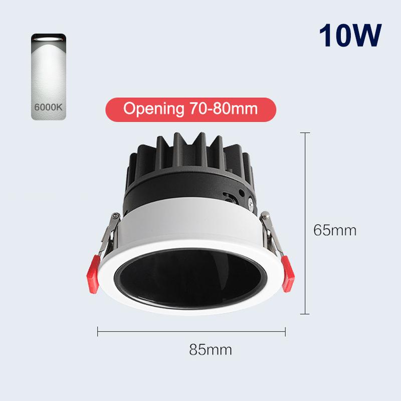 Recessed Aluminum Cob Led Downlights 7W 10W 12W Led Ceiling Lamp Led Spot Lights Background Lamp Indoor Lighting 110V/220V