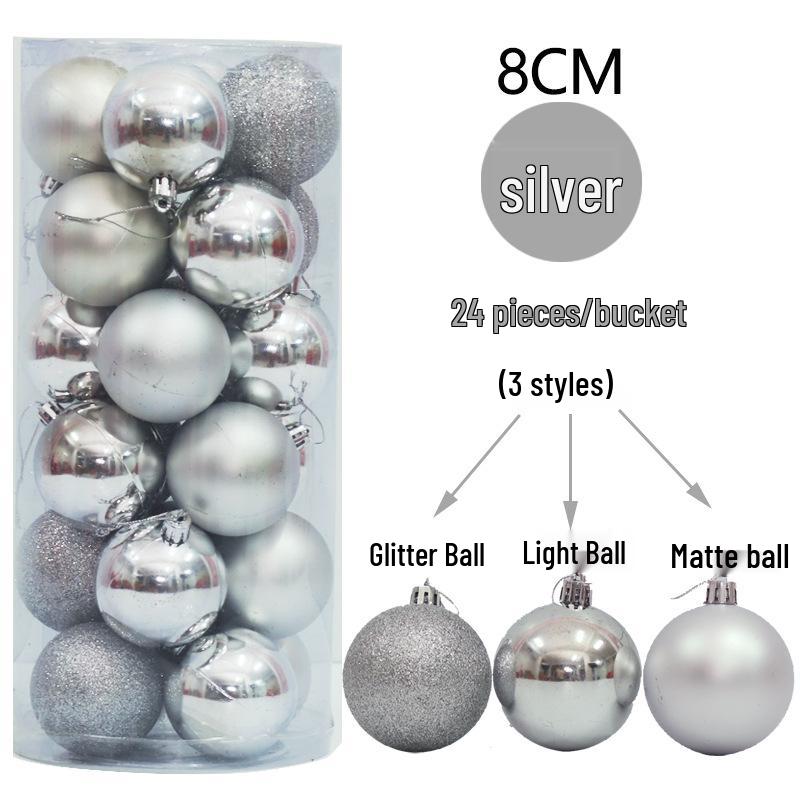 Colorful Christmas Tree Matte & Shiny Ball Decorations for Shopping Mall Ceiling