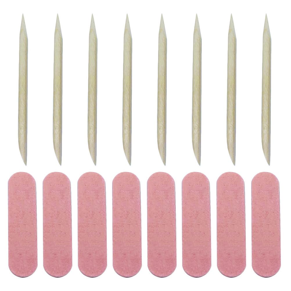 

NOLITOY Nail Art Tool Set Includes Mini Nail Files and Wooden A complete nail art set for salons and nail wooden picks and 100 nail (100 pieces) -