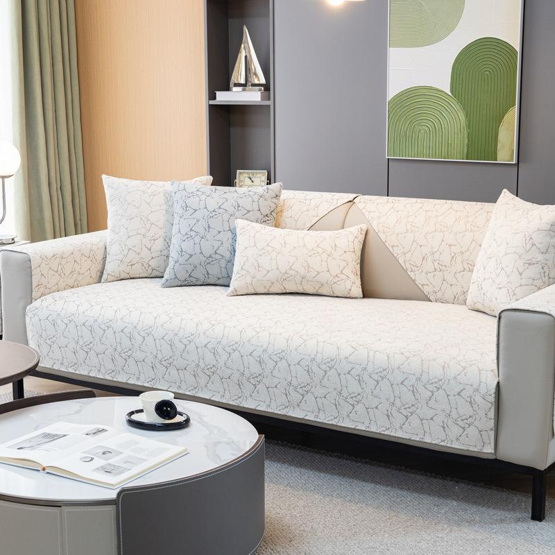 INS Style Leather Sofa Special Sofa Cushion Solid Color Sofa Cushion Four Seasons Universal Sofa Cover Cover Non-Slip